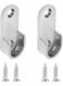 Oval Closet Rod End Flange Bracket Supports Furniture Hardware Accessories Wardrobe Tube Support Bracket With Screws Clothes Hanging Rod Holder