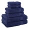 Hotel Quality 100% Genuine Combed Cotton [6-Pack Towel Set] 500 GSM Lightweight Towels, 2 Bath Towels 2 Hand Towels 2 Washcloths, Soft Absorbent Towels for Bathroom - Navy Blue