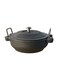 Pre-Seasoned Cast Iron Kadai With Lid Black 17cm