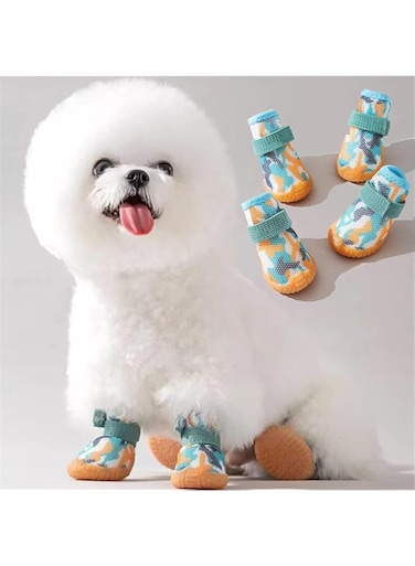 Yeduzyn 4Pcs Waterproof Dog Boots Dog Shoes for Snow and Rain Teddy Pomeranian Bichon Middle and Small Dogs (Size 3)