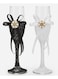 Wedding Bride &amp; Groom Champagne Flute Glass Set of 2 &acirc;&euro;&ldquo; Black &amp; White Design