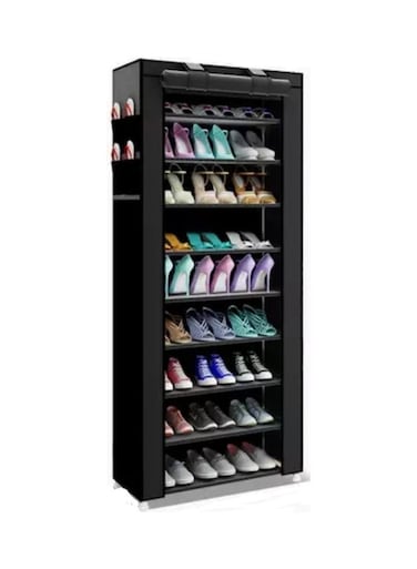 Shoe Cabinet Rack Black 60x30x160cm