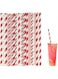 melala Biodegradable Paper Straws, 200pcs Stars/Dots/Stripes/Waves Drinking Straws for Birthday, Wedding, Bridal, Baby Shower and Party Decorations (Red)