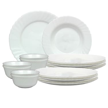 Melrich 20 Pcs Dinner set 6 Dinner Plate 6 Dessert Plate 6 Bowl 2 Serving Bowl Dishwasher Microwave Safe Scratch Heat Resistance Easy to Clean