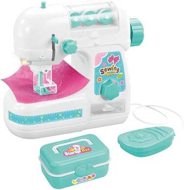 مجموعة ألعاب ماكينة الخياطة التي تعمل بالبطارية - تتضمن 21 قطعة مع صوت وضوء