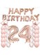 LZGQXF 24th Birthday Decorations Party Supplies,24th Birthday Balloons Rose Gold,Number 24 Mylar Balloon,Latex Balloon Decoration,Great Sweet 24th Birthday Gifts for Girls,Photo Props