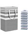75L Collapsible Laundry Basket with Waterproof Design &amp; Easy Carry Handles - Perfect for Bedroom &amp; Bathroom Storage, Grey