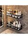 Shower Caddy Shelf- Self Adhesive No Drilling- Bathroom Shower Rack- Wall Mounted -Organizer with Rustproof Basket-Toilet and Kitchen Storage-Pack (2PCS Black.)