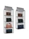 2 Pack Hanging Handbag Purse Organizer for Closet, Purse Bag Storage Holder for Wardrobe Close with 1pcs 4 Shelves Space and 1pcs 3 Shelves Space Saving Purse Organizers System (Grey)