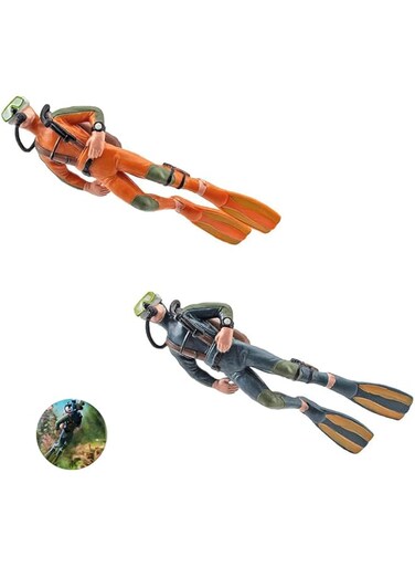 Joyzzz Fish Tank Decorations, 2 Pcs Diver Aquarium Decorations, Lovely Diver Fish Tank Decorations, Floating Device Fish Tank Ornament for Large and Small Fish Tank Aquarium Decoration