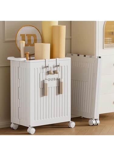 60L Multipurpose Yoga Mat Storage Basket/Collapsible Plastic Laundry Baskets with Wheels,Yoga Mat Storage Basket Bin and Laundry Bin for Home Gym Storage,Workout Storage,Laundry Storage 25*39*52.5 cm