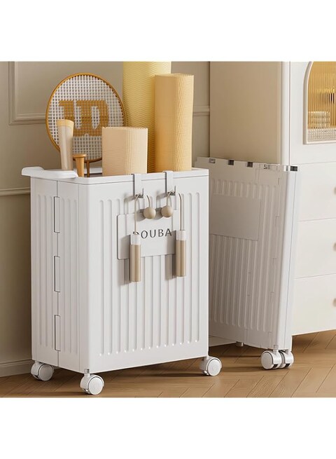 60L Multipurpose Yoga Mat Storage Basket/Collapsible Plastic Laundry Baskets with Wheels,Yoga Mat Storage Basket Bin and Laundry Bin for Home Gym Storage,Workout Storage,Laundry Storage 25*39*52.5 cm
