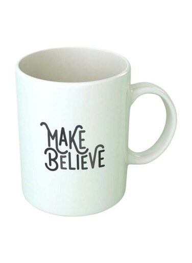 Print Make Believe Printed Ceramic Mug White/Grey