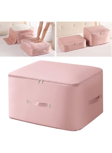 U-HOOME Space Saving Self Compression Organizer,2024 New Compression Duvet Storage Bag Large Capacity,Self Compression Moving Organizer Bags Moving Bags for Comforters,Clothes,Blankets (Pink, XL)