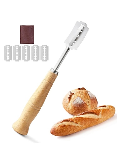 Steel Bread Lame Dough Scoring Tool, Premium Sourdough Scoring Tool, Bread Scorer with 5 Razor Blades