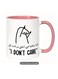 Arabic Coffee Mug "I Don't Care" Elegant Design &amp; Horse Graphic in Pink