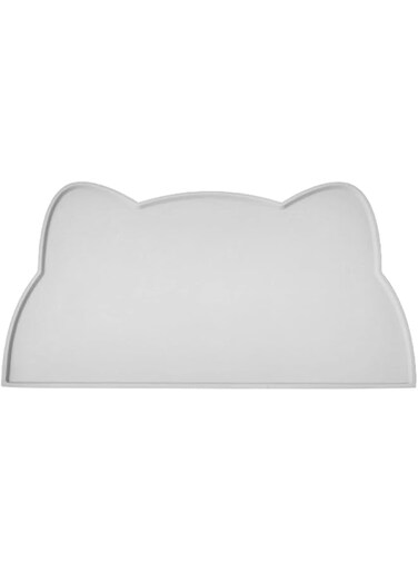 SWIUKPHE Cat Food Mat, Silicone Pet Feeding Mat for Floor Non-Slip Waterproof Dog Water Bowl Tray Cushion (17" x 10", Light Gray)