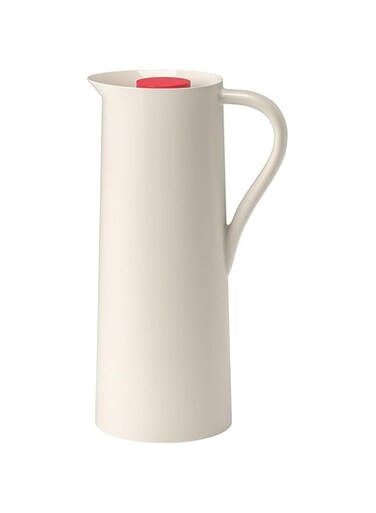 KNP Vacuum flask, beige/red, 1 l - On the way to the beach for a picnic or a friend&rsquo;s cake party? Wherever the action is, the beige-red KNP vacuum flask keeps the beverage warm or cold.