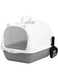 URbazaar Enclosed Cat Litter Boxes Plastic Cat Litter Box with Lid and Door Closed Anti-Splshing Standard Kitten Toilet with Sifting Pedal and Litter Scoop for Kitty(Grey)