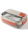 Bento Box Lunch Boxes Stackable Bento Lunch Box for Adults Leak-Proof Lunch Container with Compartments 4-in-1 Lunchbox with Sauce Pot Cutlery Set Microwave Dishwasher Safe Available 1300ML (Beige)