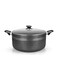 28 cm Aluminum Casserole- RF11963/ Cookware with Non-Stick Coating, Compatible with Hot Plate, Halogen, Gas Cooktops/ with Tempered Glass Lid, Perfect for Cooking Stews, Curries, Soups, Rice, Etc./ Black