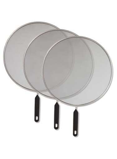 Excefore Splatter Screen for Frying Pan - Grease Guards Mesh Pot Oil Cooking Cover Skillet LidBlack