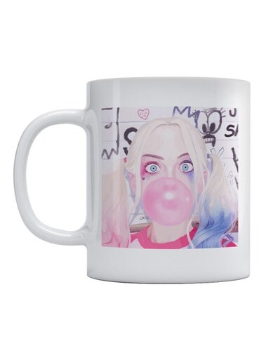 Harley Quinn Printed Coffee Mug White/Pink/Black