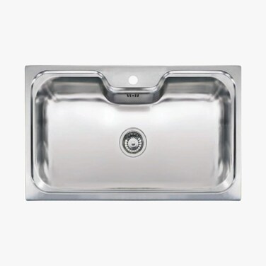 ELITE 8050S Single Bowl Top Mount Kitchen Sink &ndash; Matte Stainless Steel Sink, 80cm