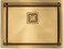 ELITE HM4544GSQ Gold Under-Mount Kitchen Sink &ndash; Stainless Steel Single Bowl Sink, 45cm