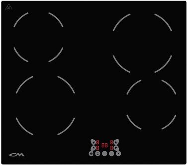 CM CASA 60cm Vitroceramic Hob &ndash; Black Glass Cooktop with Sliding Touch Control &amp; 4 Hi-Light Zones
