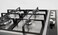 CM Delux 60 gas hob,Stainless steel cooker with black panel 4 gas bueners, auto ignition cas iron pan support