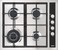 CM Delux 60 gas hob,Stainless steel cooker with black panel 4 gas bueners, auto ignition cas iron pan support
