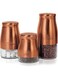 Home Smart 3PC Glass Storage Jar   Kitchen Organizer Air Tight Food Storage Containers   Kitchen Storage Spice Jars Spices (Gold)
