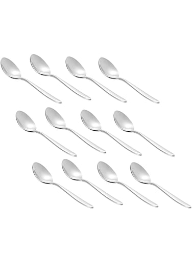 Wnk Tulip Coffee Spoon Set - 12 Pieces - Silver
