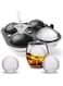 Seeway Large Ice Cube Trays for Whiskey, 2.5" Flexible 4 Ice Balls Maker with Lids &amp; Bonus Funnel, BPA Free Round Silicone Ice Cube Molds, Reusable Sphere Ice Tray for Cocktail, Bourbon, Scotch