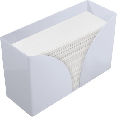 Fete White Acrylic Countertop Paper Towel Holder Dispenser for Kitchen or Bathroom