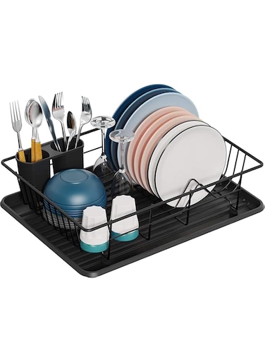 S2C Dish Rack Dish Drying Stand Dish Drainer Plate Rack Dish rake Kitchen Organizer Dish Drying Rack Countertop Large Antibacterial Kitchen Utensils Dish racks Dish Stand (Single Tier)