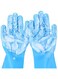 FDTY A pair Pet Grooming Gloves - Heat Resistant Silicone Gloves with High-Density Teeth, Enhanced Five Finger Design for Bathing and Massaging Dogs and Cats(Blue,34.3 x 15.7 x 2.3 cm)