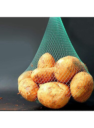 ELECDON Reusable Mesh Nylon Net Bags, 100 Pcs Food Packaging for Fruits, Vegetables, Seafood Boil, and Crab Pot, Durable 60 CM Produce Netting (Green)