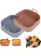2Pcs Air Fryer Silicone Pot 8 Inch Silicone Air Fryer Liners Basket Food Safe Non Stick Air Fryer Accessories Reusable Replacement Parchment Air Fryer Liner Paper Fits 3.6 To 6.8QT Air Fryer Square