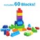 Mega Bloks Big Building Bag Building Set With 60 Big And Colourful Building Blocks, And 1 Storage Bag, Toy Gift Set For Ages 1 And Up