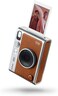 Fujifilm Instax Mini EVO Hybrid Instant Camera Brown   Fuji Instax Mini Single Pack Instant Film   32GB microSD   Camera Case - Bundle