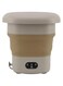 Luqeeg Portable Washing Machine, Mini Washer with 9L High Capacity, Stable, Low Noise, Deep Decontamination, Foldable Washing Machine for Underwear, Baby Clothes, Small Items (Khaki)