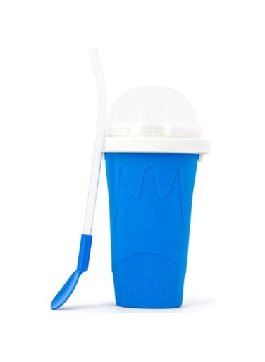 Elterazone Slushie Maker Cup - Magic Quick Frozen Smoothies Cup, Double Layer Squeeze Cup for DIY Slushy, Milkshake &amp; Ice Cream, Fun Cooling Cup for Children &amp; Family (Blue, 8)