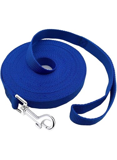 KASTWAVE Extra Long Line Training Dog Leash, Long Lead For Large, Medium and Small Dogs - Great for Training, Play, Camping, or Backyard (10m) (Blue)