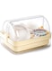 Tazweeq Plastic Dish Drying Rack, Bottle Drying Storage Box with Drain Board and Lid Cover, Kitchen Plate Cup Tray Cutlery Drainer for Home Kitchen Use, Medium Size