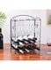 URbazaar Wine Rack Countertop with Glass Holder,Foldbale Wine Bottles Holder for 8 Bottles and Wine Glasses Perfect for Kitchen, Bar, Wine Cellar, Cabinet
