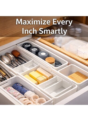 Drawer &amp; Cabinet Organizer &acirc;&euro;&ldquo; Durable 4-Piece Set for Organizing Kitchen, Clothing, and Office &acirc;&euro;&ldquo; Ideal Solution for Saving Space and Keeping Your Home Neatly Organized