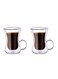 Double Wall Glass Estikana Cups 100ml, Set of 2 - Heat Insulated Borosilicate Tea Cups, DH993, Clear