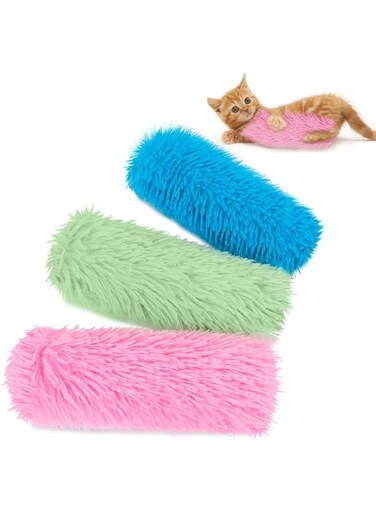 Cat Toys Cat Pillows, 3 Pack Interactive Cat Kicker Catnip Toys, Soft Durable Cat Teething Chew Toy, Promote Exercise for Indoor Cats